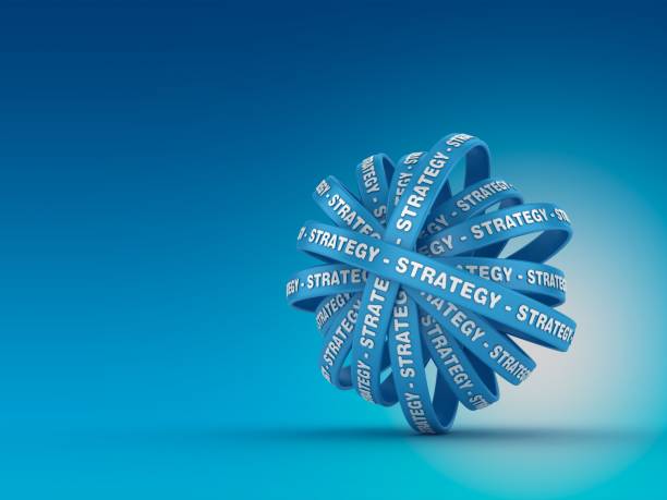 istock Circular Ribbons with STRATEGY Word - 3D Rendering 1198716390