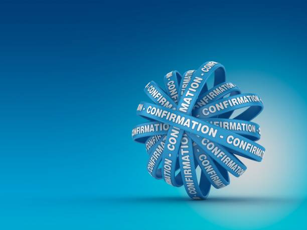 istock Circular Ribbons with CONFIRMATION Word - 3D Rendering 1198718636