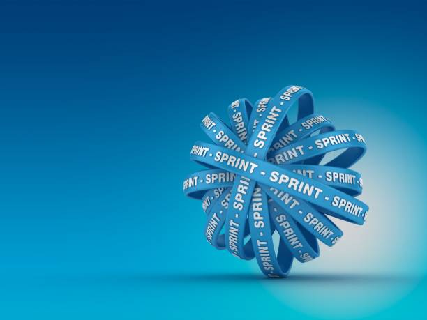 istock Circular Ribbons with SPRINT Word - 3D Rendering 1198718754