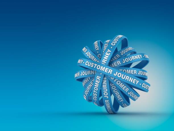istock Circular Ribbons with CUSTOMER JOURNEY Phrase - 3D Rendering 1198718801