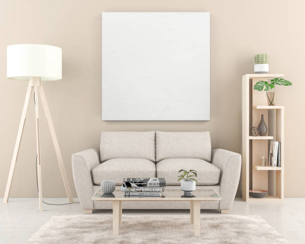 istock Interior wall with one big blank Canvas 1198723089
