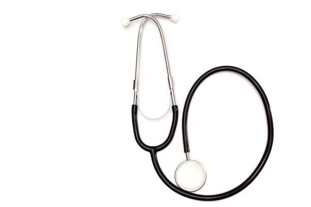 istock stethoscope in black color on a white background 1198723809