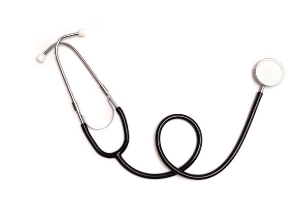 istock stethoscope in black color on a white background 1198723822