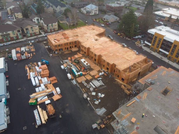 istock The process of building apartments, structures, wooden construction, work process 1198724194