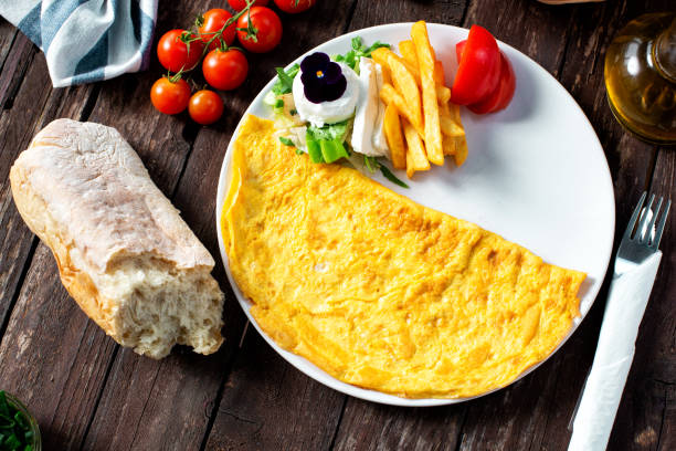 Omelette egg dish served for breakfast or brunch