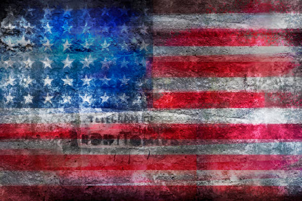 istock Grunge US flag on stone background closeup 1198731717