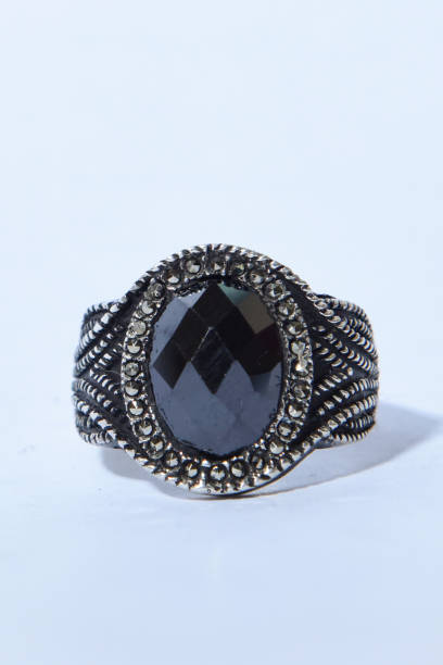 Silver ring isolated on white background.