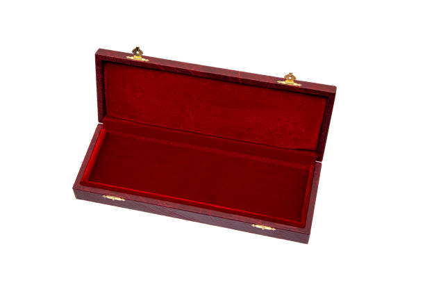 istock Red case with gilded locks. Box for an expensive gift. Luxury packaging isolate on a white background. 1198732599