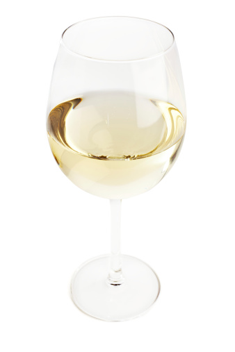 Empty wineglass isolated on white