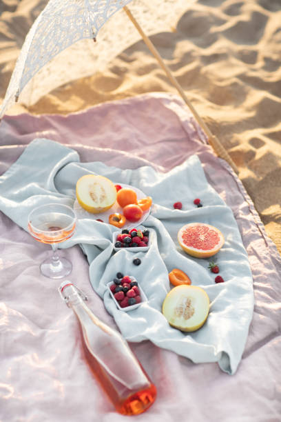 istock Beautiful summer picnic on the beach. 1198733497