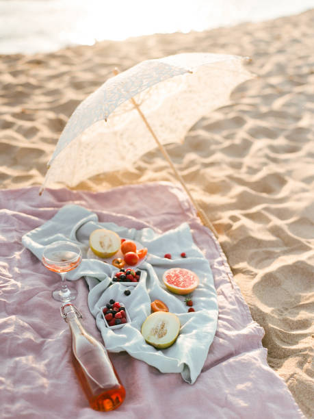 istock Beautiful summer picnic on the beach. 1198733508