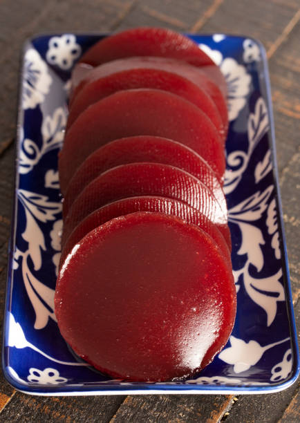 Smooth Jelly Cranberry Sauce From a Can Sliced and Ready to Serve