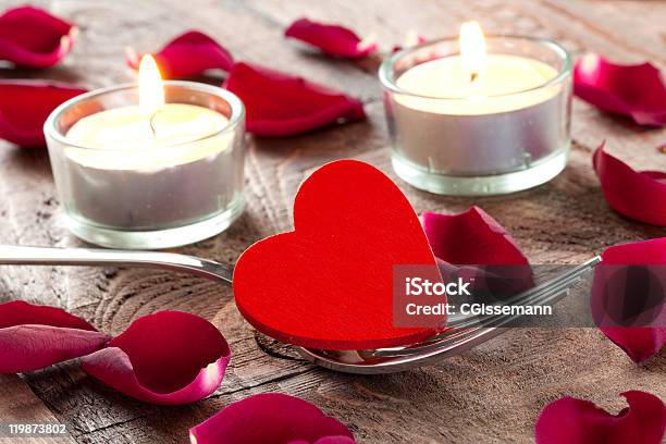 Heart On Fork Stock Photo - Download Image Now - Candle, Valentine Card, Valentine's Day - Holiday