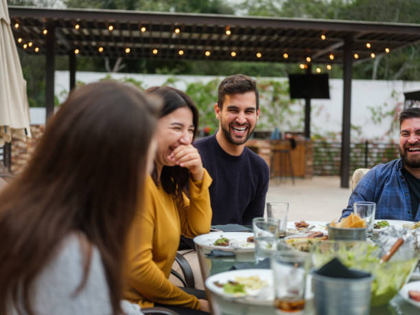 istock Cheerful friends having gathering 1198738308