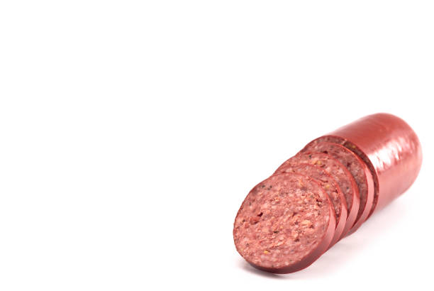 istock Summer Sausage Isolated on a White Background 1198740330