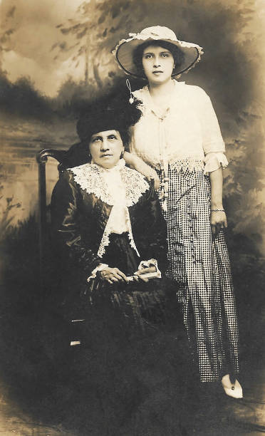 istock Image created in 1905: mature woman posing with her young daughter 1198740490