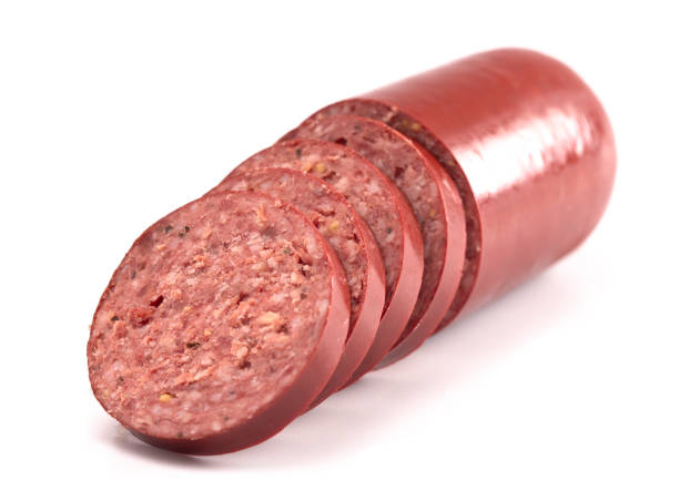 istock Summer Sausage Isolated on a White Background 1198740678