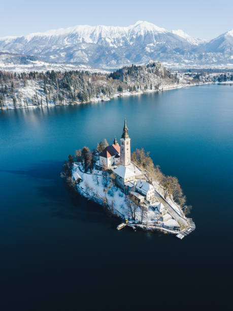 istock Lake Bled with Bled Island in winter, Slovenia 1198741448