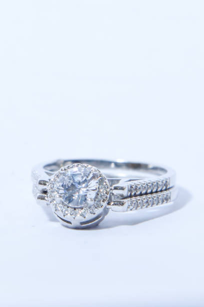 istock woman silver ring with Cubic Zirconia 1198741474