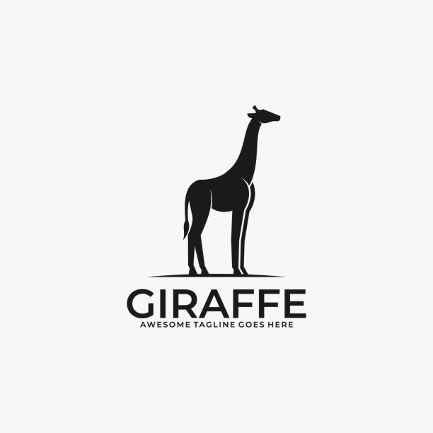 giraffe illustration vektor vorlage - mammal stock-grafiken, -clipart, -cartoons und -symbole