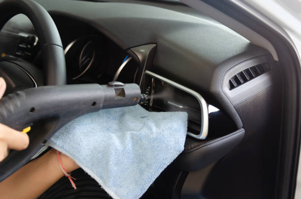 cleaning of car air conditioner - car air conditioner vehicle interior driving imagens e fotografias de stock