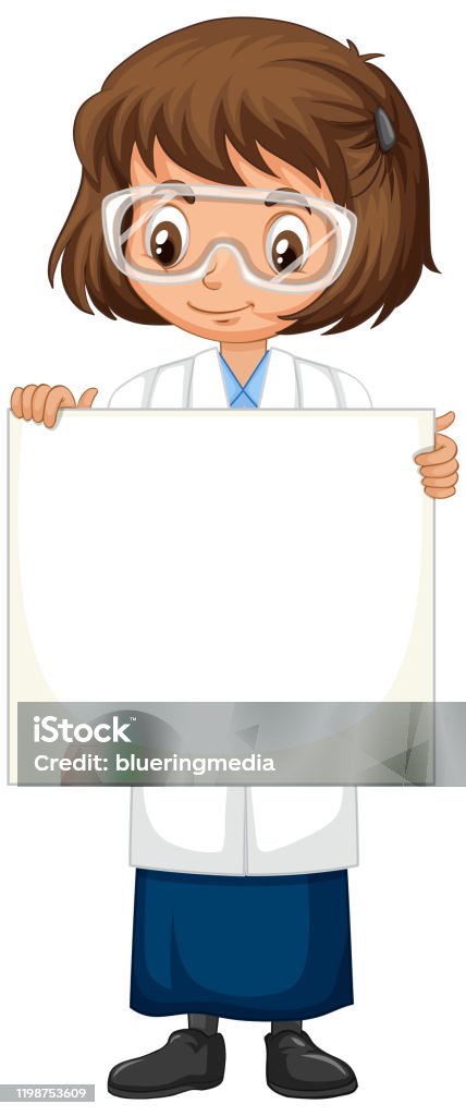 Science Student Vector Science Student Holding Sign On Isolated Background Stock Illustration ...