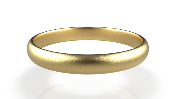 istock 3d rendering abstract luxury golden ring on white background 1198760316