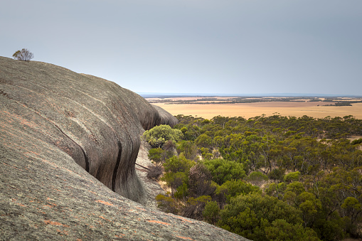 Wave Rock at sunset, Pildappa Rock, South Australia