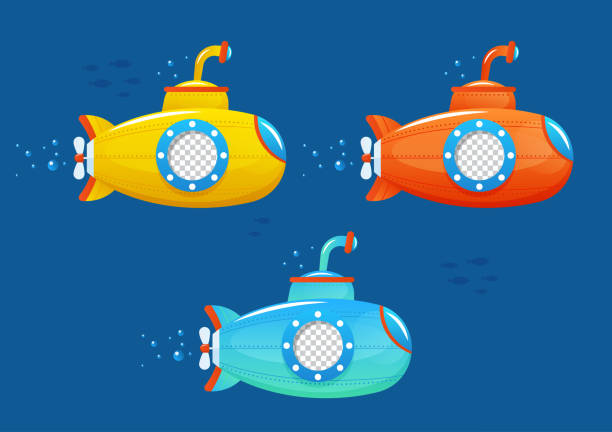 submarine-children-photo-template copy vector art illustration