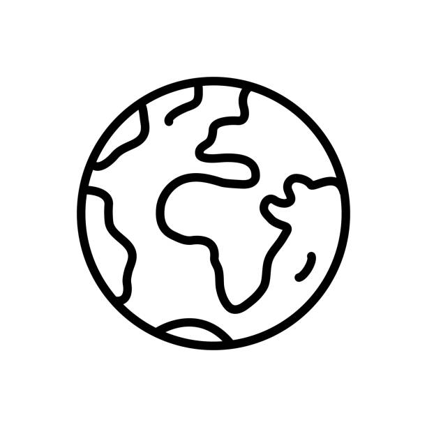 Earth terra Icon for earth, terra, globe, world, sphere, planet, ecology, continent terra stock illustrations