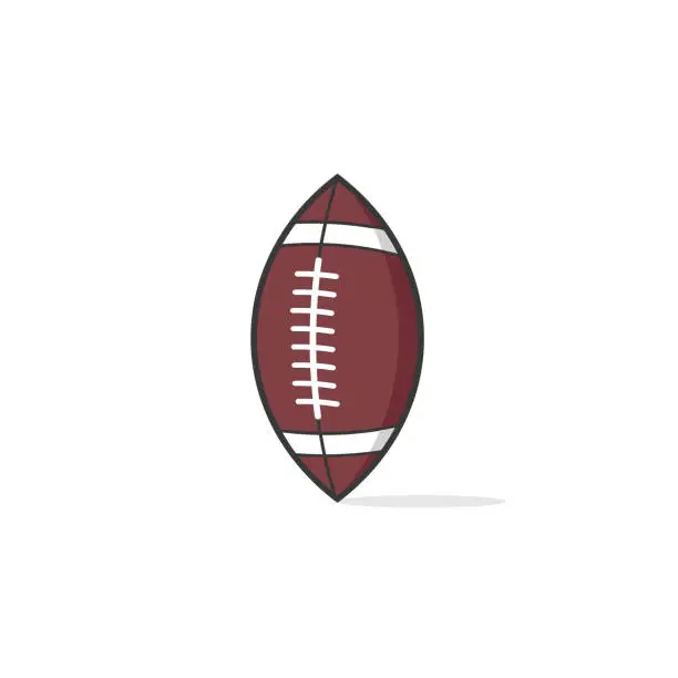 Vector illustration of vector illustration sports ball american football flat icon design