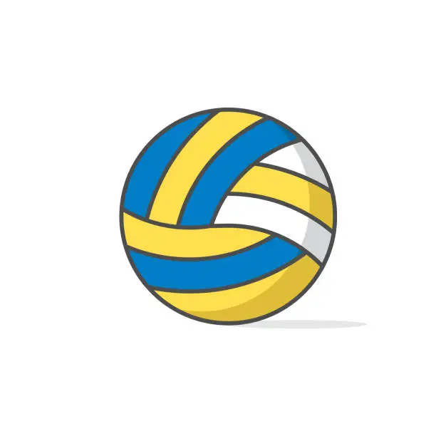 Vector illustration of vector illustration sports ball volleyball ball flat icon design