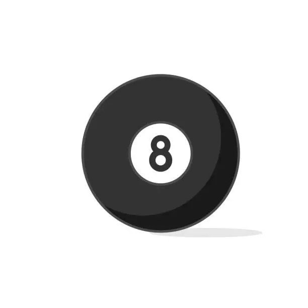 Vector illustration of vector illustration sports ball billiard ball flat icon design