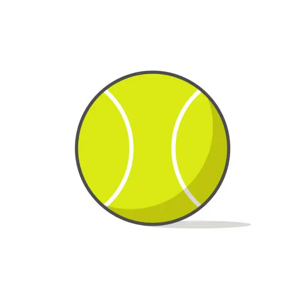 Vector illustration of vector illustration sports ball tennis ball flat icon design