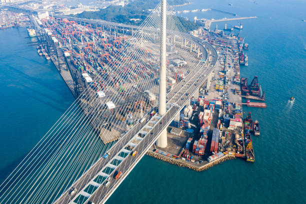 istock Container Cargo freight ship Terminal in Hong kong 1198769942
