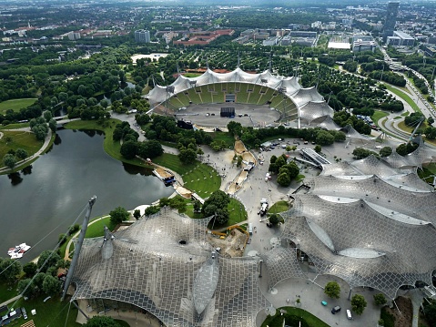 The Olympiapark München is an Olympic Park which was constructed for the 1972 Summer Olympics. Located in the Oberwiesenfeld neighborhood of Munich, the Park continues to serve as a venue for cultural, social, and religious events, such as events of worship.