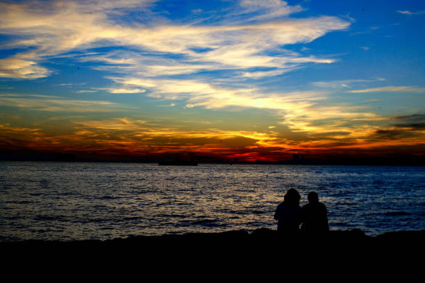 Sunset scenery of Tongyeong, South Korea