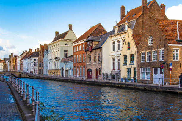 Bruges architecture and  canals  famous European city Belgium Europe