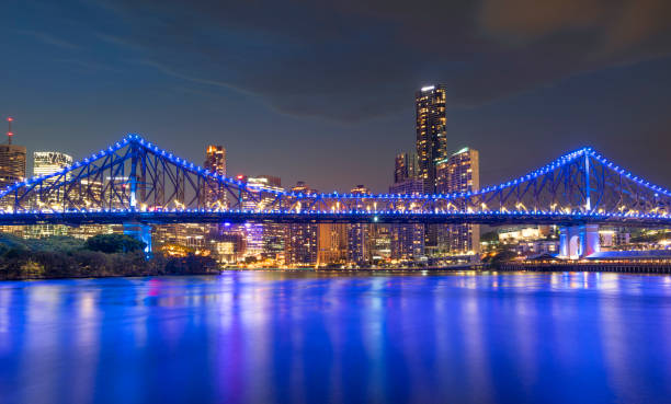 The stunning Story Bridge right after sunset, Brisbane, Queensland, Australia. Nikon D850. Converted from RAW.