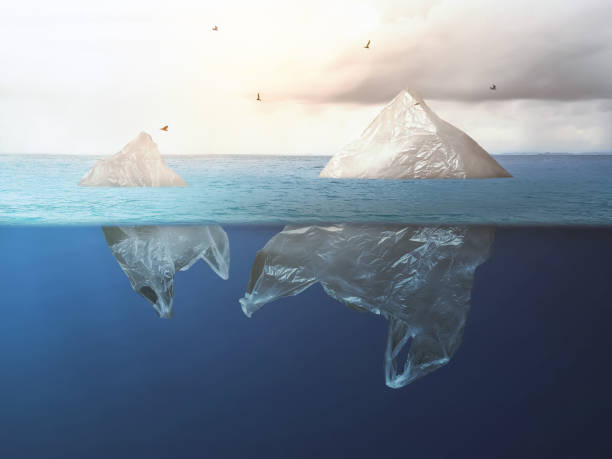 istock Plastic bag floating in ocean, environment pollution. global warming concept 1198777341