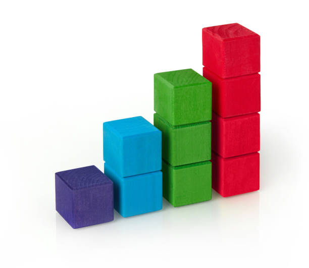 istock Toy wooden blocks increasing graph bar 1198780417