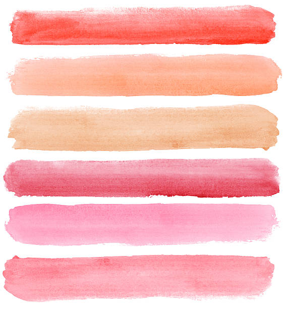 Peach and pink watercolor samples stock photo