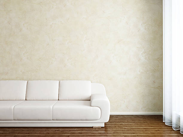 istock Modern Interior Room with White Sofa Near Stucco Wall 119878277
