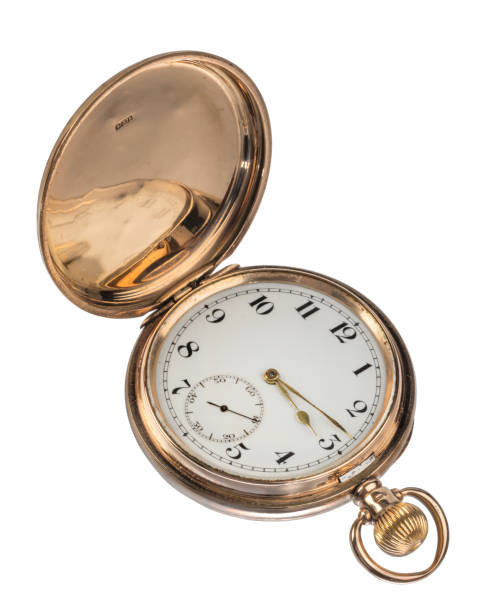 istock Vintage pocket watch open isolated on white 1198791548