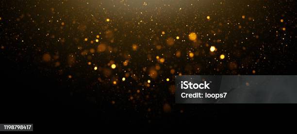 Defocused Lights Abstract Background Stock Photo - Download Image Now - Glittering, Gold Colored, Defocused