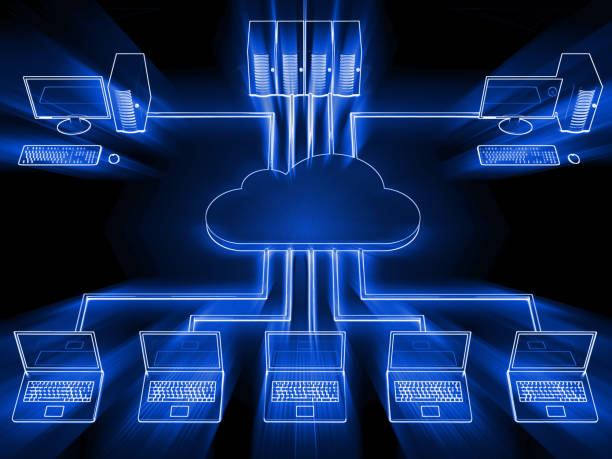 tecnologia de segurança de rede de computação em nuvem - security system cyborg data center - fotografias e filmes do acervo