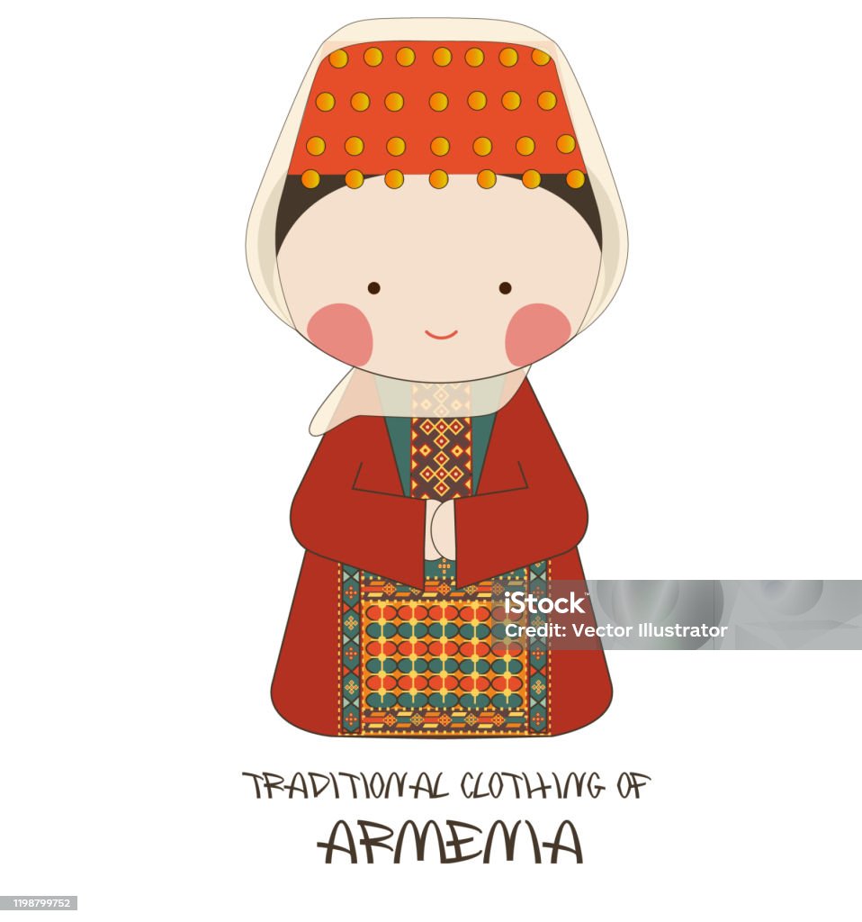 Traditionele kleding van Armenië - Royalty-free Armeense etniciteit vectorkunst