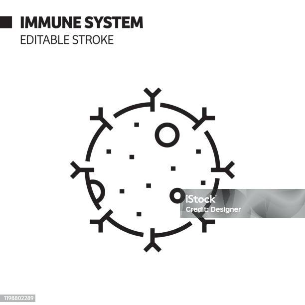 Ilustración de Icono De Línea Del Sistema Inmune Ilustración Del Símbolo Vectorial Del Contorno Píxel Perfecto Trazo Editable y más Vectores Libres de Derechos de Ícono
