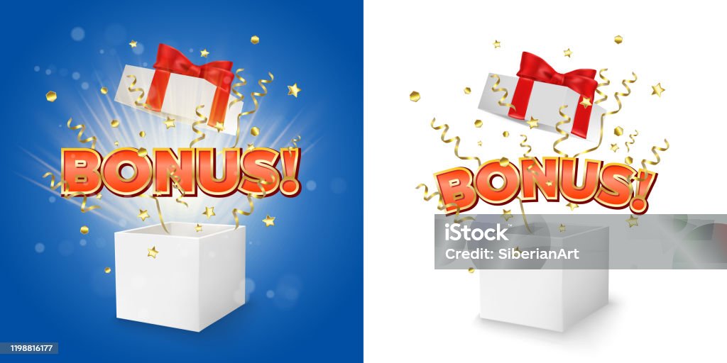 Bonus Stuff Bonus Gift Box Vector Concept For Banner Poster Stock Illustration ...