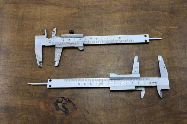 istock Measuring hand tool. Metal vernier caliper. 1198817356
